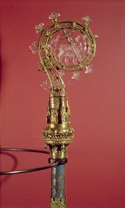 Cistercian Convent Abbaye du Lys的Abbesses的Crozier（银色镀金和水晶） 作者 法语学校