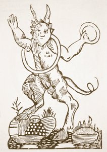 魔鬼指出隐藏的宝藏，Le Verure Dragon Rouge，里尔1521的插图副本，用于19世纪后期出版的魔法史 作者 法语学校