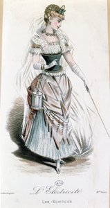 电力仙女，为电池化装舞会服装，c.1885 作者 法语学校