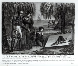 亨利 - 格拉蒂安伯特兰将军家族（1773-1844）在拿破仑波拿巴墓（1769-1821）1821年（石版）（bw照片）