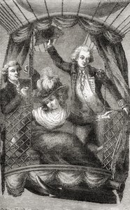 1784年9月15日在英格兰举行的第一次气球上升，来自&39;精彩的气球升天或天空的征服&39;，由Fulgence Marion撰写，发表于1870年（版） 作者 法语学校
