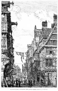 法兰克福Judengasse，1860-70 作者 法语学校