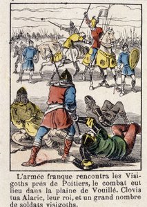 法国军队在普瓦捷附近遇到了西哥特人，战斗发生在 Vouille 平原。 507 年，克洛维斯杀死了他们的国王阿拉里克和大批西哥特士兵。 作者 法语学校