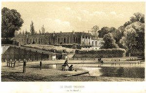 1857年，从凡尔赛的运河上看到的大特里亚侬宫。 作者 法语学校