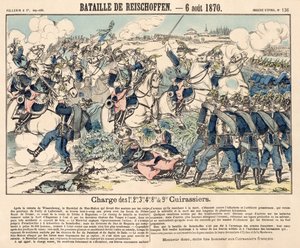 1870年8月6日在Reichshoffen战役期间法国骑兵的英雄冲锋 作者 法语学校