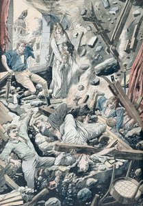 旧金山发生可怕地震的可怕后果，来自&39;Le Petit Journal&39;的插图，1906年4月29日 作者 法语学校