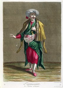 来自黎凡特服饰版画集的Janissary，由Philippe Simonneau雕刻（1685-c.1753）1707-08 作者 法语学校
