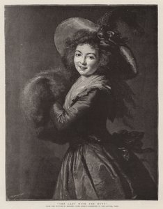 戴马夫的女人（雕刻）》(The Lady with the Muff) 作者 法语学校