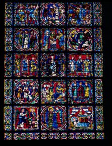 基督的生平，新约周期，窗户的下半部分，c.1145-50 作者 法语学校