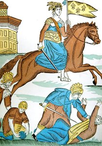 奥尔良的女仆，约1820年（彩色平版印刷）。 作者 法语学校