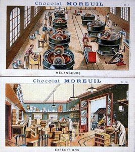 制造和分销巧克力，图像广告巧克力Moreuil，c.1900（另见157413） 作者 法语学校