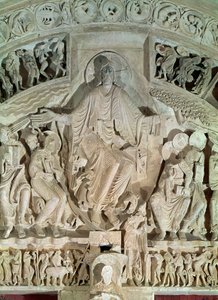 五旬节，来自中央门户的鼓室，c.1120 作者 法语学校