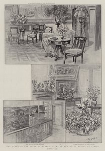 法国南部的女王，Cimiez 的里贾纳酒店的景色（石版画） 作者 法语学校