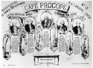 重新开放咖啡馆Procope，1872年