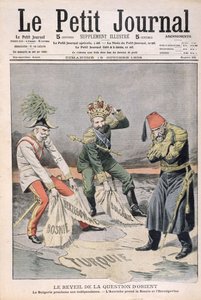 东方国家和巴尔干地区问题的复兴，涵盖了Le Petit Journal，1908年10月18日的插图（彩色雕刻） 作者 法语学校