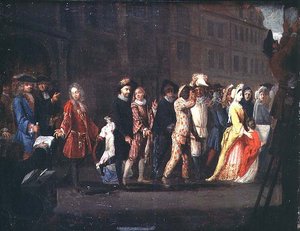 1697年Comedie Italienne的镇压之后，Comediens的归来 作者 法语学校