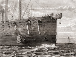 S.S. Great Eastern 向海中发射浮标以标记丢失的跨大西洋电报电缆的位置 作者 法语学校
