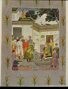 向国王鞠躬的旅行者，《青铜城的故事》插图，出自《天方夜谭》 作者 法语学校