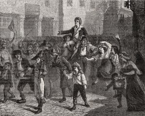1793年4月24日，马拉特的胜利，来自路易斯·布兰克的“法国革命史”（1811-82） 作者 法语学校