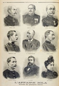 Zola事件：主要证人的肖像，插图来自Le Petit Journal的插图补充，1898年2月27日（litho） 作者 法语学校
