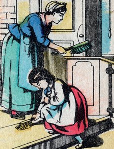 来自好家庭的女孩的活动：家务 - Epinal 图片 - 19 世纪（雕刻） 作者 法语学校