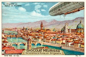 The airship above Florence (chromolitho) 作者 法语学校