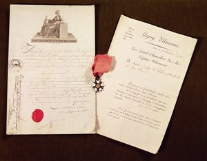 弗朗索瓦·贝克尔于1802年7月17日被任命为荣誉军团骑士的文件和奖章（混合媒体） 作者 法语学校