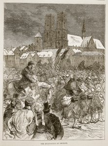 奥尔良的撤离，1870年12月，插图来自卡塞尔斯法国和德国之间的战争历史，1870-1871 作者 法语学校