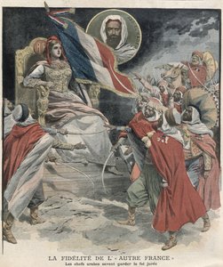 1907年12月15日，阿尔及利亚阿拉伯酋长对法国的忠诚，le Petit Journal的封面 作者 法语学校