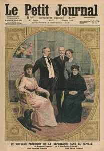 新法兰西共和国总统雷蒙德·庞加莱与他的家人，封面插图来自“Le Petit Journal”，补充说明，1913年2月2日