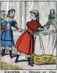 七宗罪：贪婪。19世纪末，埃皮纳成像。(I sette peccati o vizi capitali) 作者 法语学校