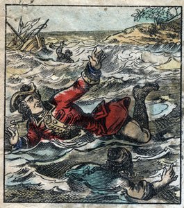 莱缪尔-格列佛的沉没。乔纳森-斯威夫特（1667-1745）的《格列佛游记》的插图。19世纪末，埃皮纳成像。 作者 法语学校