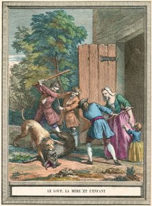 狼，母亲和孩子 作者 French School