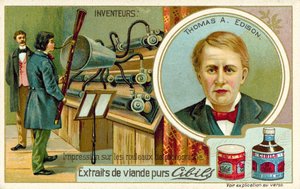 发明家托马斯·爱迪生（Thomas A Edison） - 录制留声机 作者 法语学校