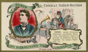 Thomas Edison, American inventor (chromolitho) 作者 法语学校