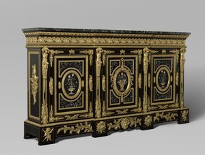 三门柜，约1835-38（镀金的木头与青铜）。 作者 法语学校