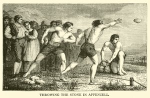 Throwing the Stone in Appenzell (engraving) 作者 法语学校