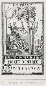1889 年世界博览会门票（石版画） 作者 法语学校