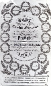 LArt de la Cuisine Francaise vol。的标题页III作者：Antonin Careme，1834年出版（印刷纸） 作者 法语学校