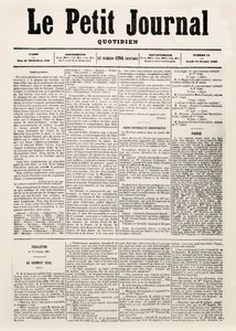 Le Petit Journal日报的标题页，1863年2月12日（打印） 作者 法语学校