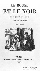 1831年出版的斯坦达尔（1783-1842）第一版“红与黑”的标题页 作者 法语学校
