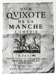 1640年，来自Guerin de Bouscal的La Mancha Comedie的Dom Quixote的标题页 作者 法语学校