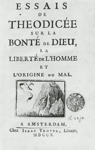 戈特弗里德·莱布尼兹（Gottfried Leibniz）的“关于神的善，人的自由和邪恶之源的神学论文”的标题页 作者 法语学校