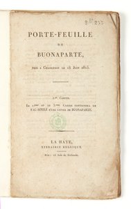 “1815 年 6 月 18 日在沙勒罗瓦拍摄的波拿巴钱包”的扉页 作者 法语学校