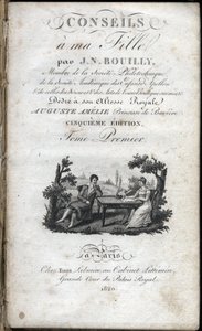 Jean Nicolas Bouilly (1763-1842)的《给我女儿的提示》扉页。1820.私人收藏。 作者 法语学校