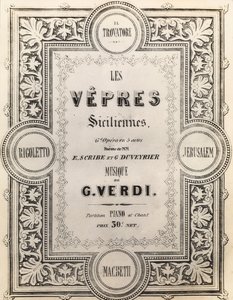 I Vespri Siciliani得分的标题页 作者 法语学校