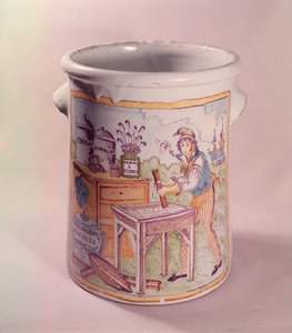 描绘烟草的烟草锅，波尔多车间（彩陶） 作者 法语学校