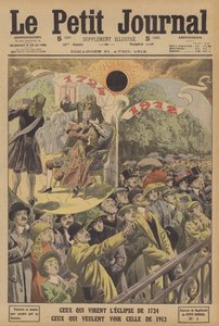 1724 年和 1912 年的日全食（彩色石版画） 作者 法语学校