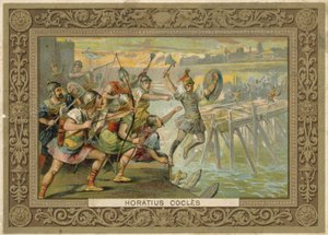 交易卡描绘Horatius Cocles 作者 法语学校