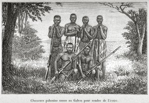 加蓬土著人的传统服装，来自 Henri-Victor du Pont 的“L